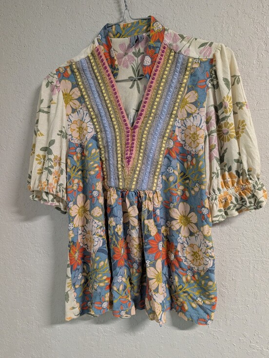 Bl^Nk London Tops - Bl^nk London Anthropologie Stephanie Floral Peasant Top S Cottage Boho Festival